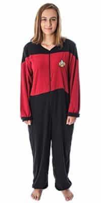 Star Trek Women’s The Next Generation TNG Picard Command Uniform One Piece Costume Pajama Union Suit (L/XL)