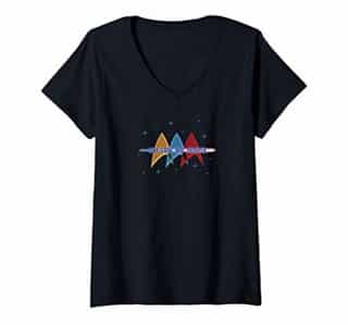 Womens Star Trek: The Original Series Live Long and Prosper Deltas V-Neck T-Shirt