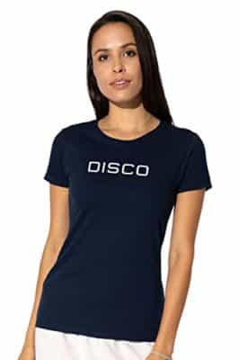 Popfunk Classic Star Trek Discovery Disco Cosplay Teen Juniors Womens Premium Cotton Cap Sleeve Graphic T-Shirt (X-Large) Navy