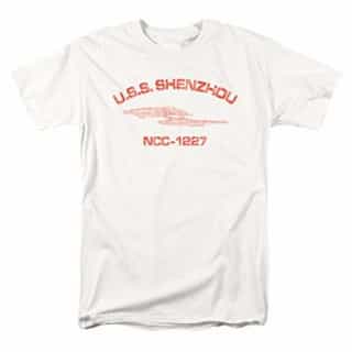 Popfunk Star Trek: Discovery U.S.S. Shenzhou Athletic T Shirt & Stickers (Large) White
