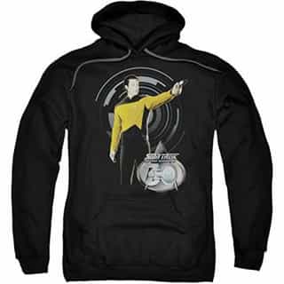 Popfunk Star Trek/Data 30-Adult Pull-Over Hoodie-Black-SM