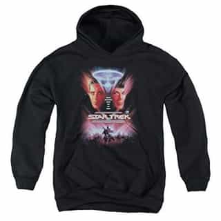 Star Trek The Final Frontier(Movie) Unisex Youth Pull-Over Hoodie for Boys and Girls, X-Large Black