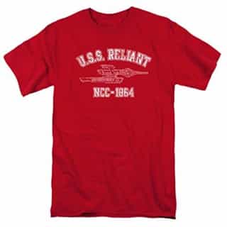 Popfunk Star Trek II: The Wrath of Khan U.S.S. Reliant Athletic T Shirt & Stickers (X-Large) Red