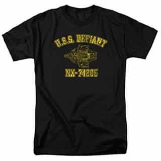Star Trek: Deep Space Nine U.S.S. Defiant Athletic T Shirt & Stickers (Large)