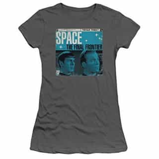 Star Trek/Final Frontier Cover-S/S Junior SHEER-CHARCOAL-2X