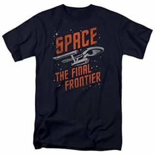 Star Trek Space The Final Frontier T Shirt & Stickers (X-Large) Navy