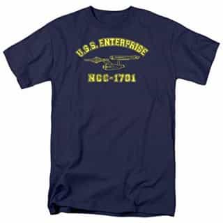 Popfunk Star Trek USS Enterprise T Shirt (XX-Large) Navy