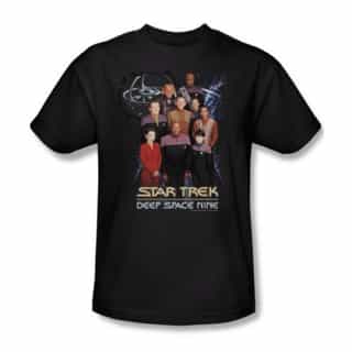 Star Trek Deep Space Nine Crew Worf Quark Sisko Odo Sci Fi TV Show T-Shirt Tee Black