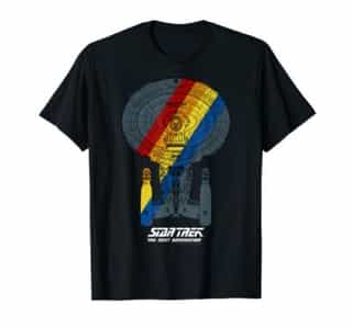 Star Trek: The Next Generation Retro Rainbow Ship T-Shirt