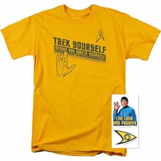 Star Trek Vulcan Salute T Shirt and Stickers (XX-Large) Yellow
