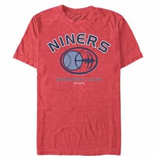 Men’s Star Trek: Deep Space Nine Niners DS9 Baseball League T-Shirt – Red Heather – Medium