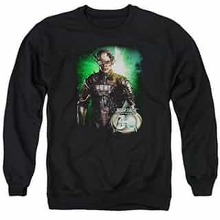 Popfunk Star Trek/Borg 30-Adult Crewneck SWEATSHIRT-BLACK-2X